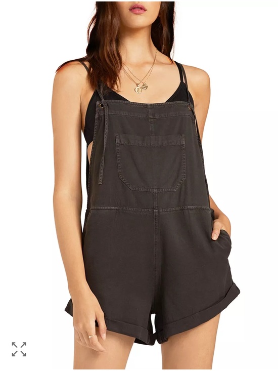 Billabong Denim - Billabong Wild Pursuit Romper Dark Gray Overalls Size M
